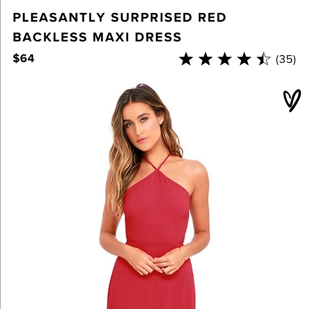 Red backless maxi dress